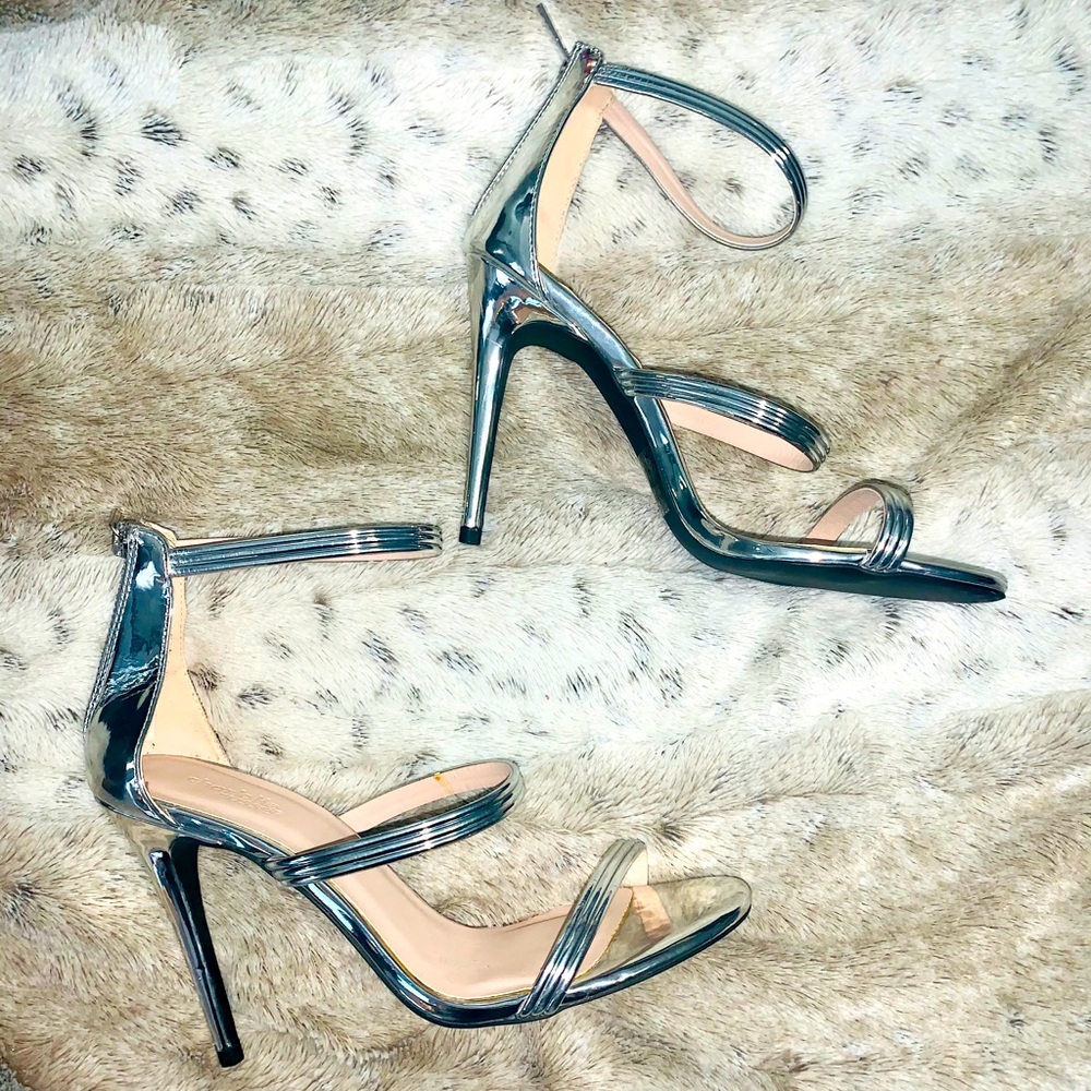 Silver Strappy Stilettos